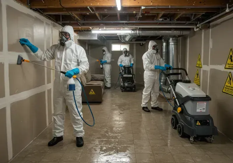 Basement Moisture Removal and Structural Drying process in East Wenatchee Bench, WA